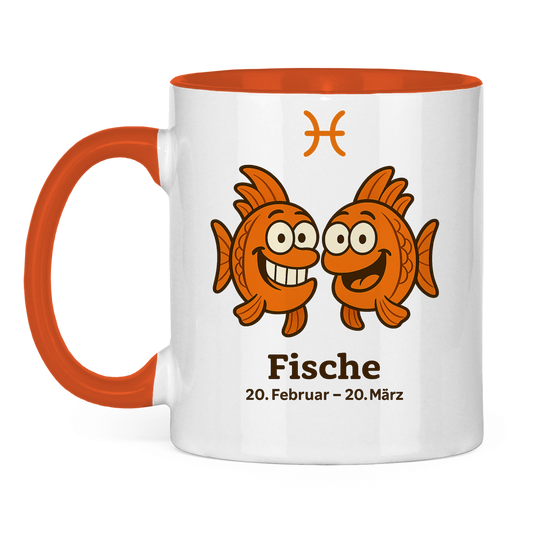 Tasse zweifarbig Fische Comic