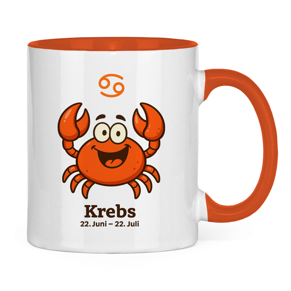 Tasse zweifarbig Krebs Comic