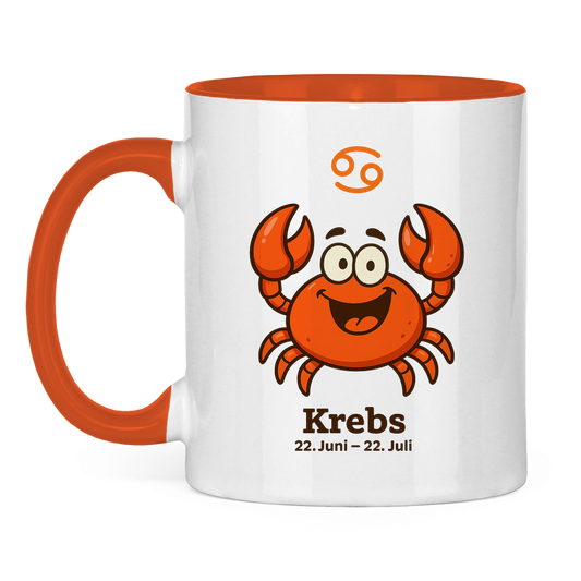 Tasse zweifarbig Krebs Comic