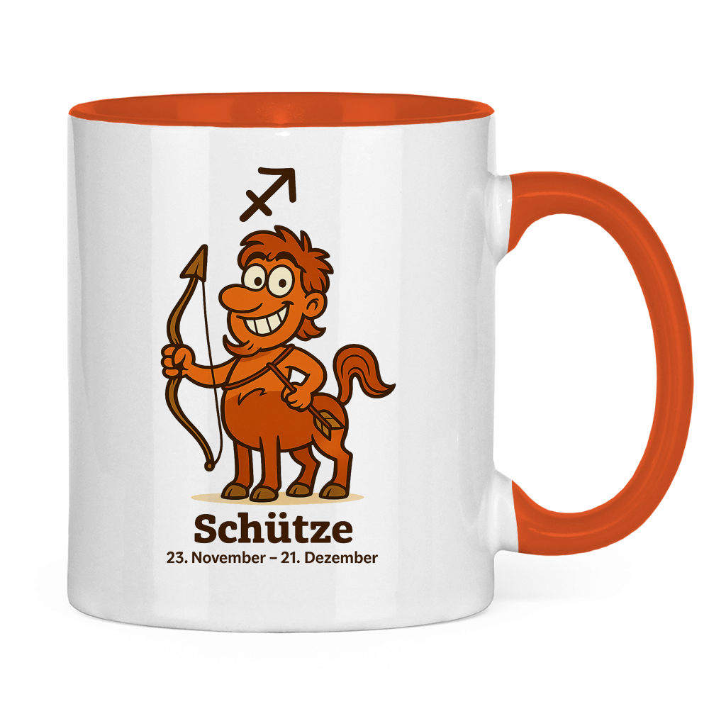 Tasse zweifarbig Schütze Comic