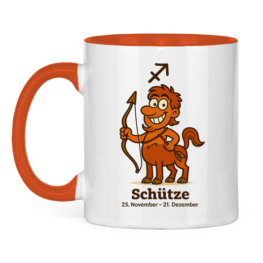 Tasse zweifarbig Schütze Comic