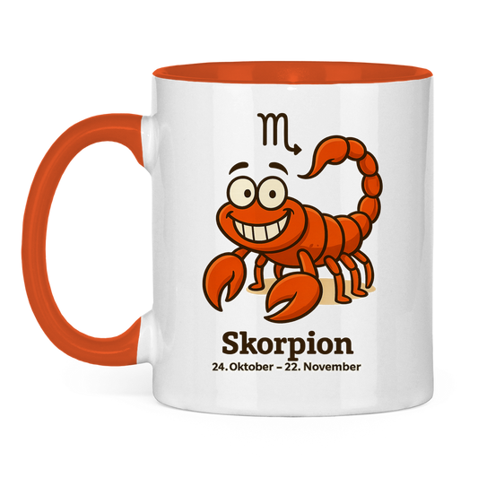 Tasse zweifarbig Skorpion Comic