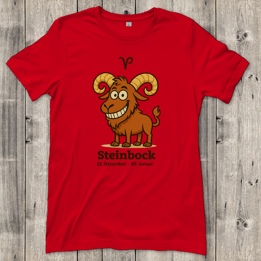 Damen T-Shirt Steinbock Comic