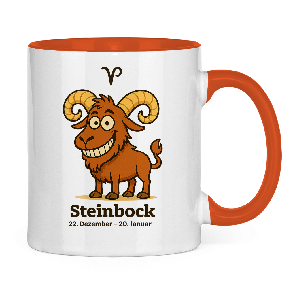 Tasse zweifarbig Steinbock Comic