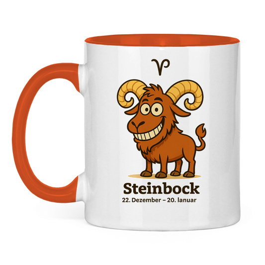 Tasse zweifarbig Steinbock Comic