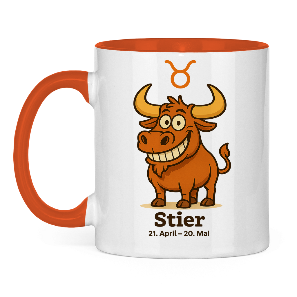 Tasse zweifarbig Stier Comic