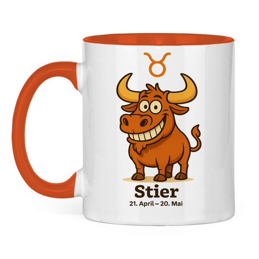 Tasse zweifarbig Stier Comic