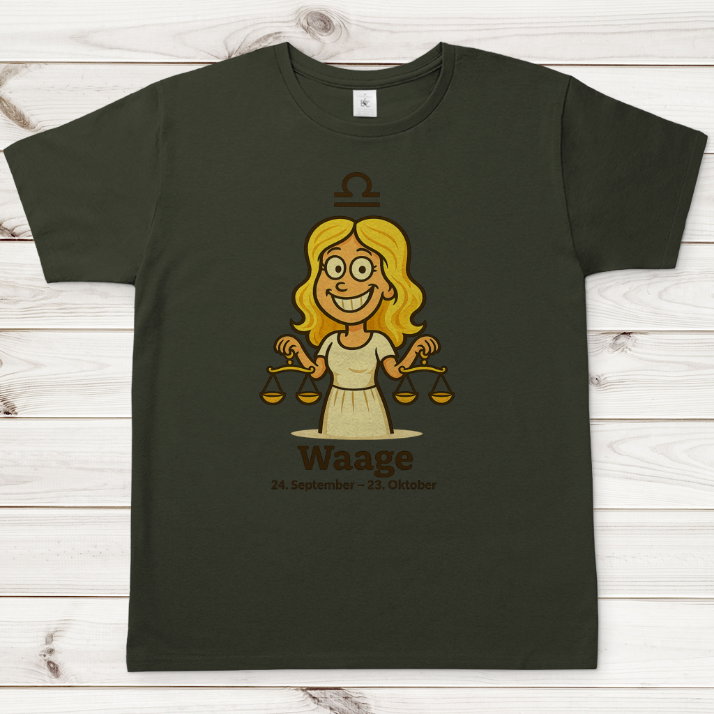 Herren T-Shirt Waage Comic