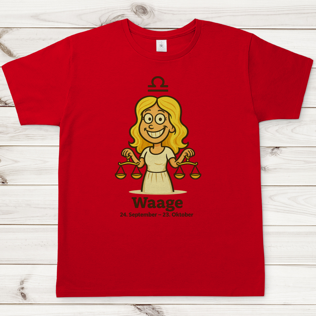 Herren T-Shirt Waage Comic