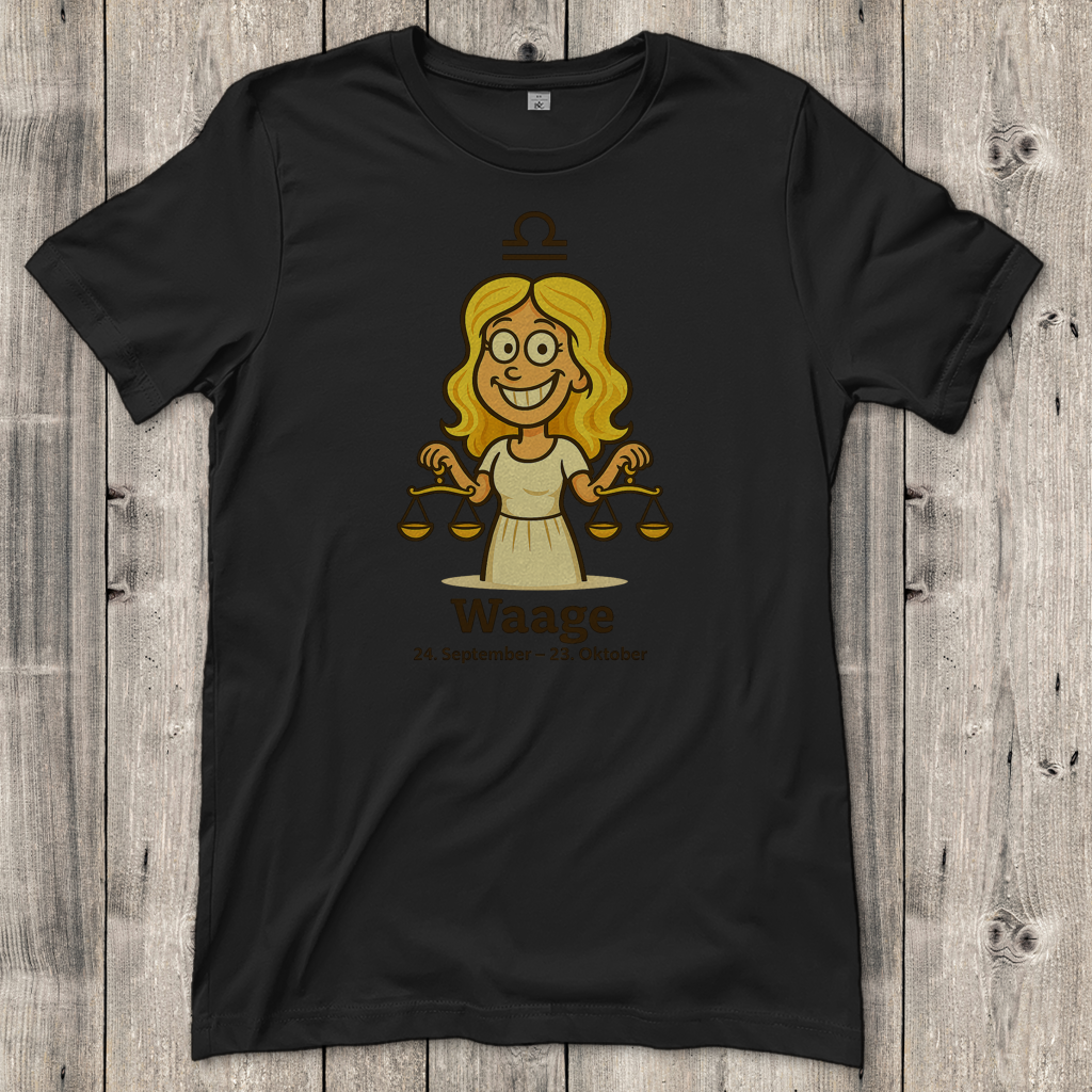 Damen T-Shirt Waage Comic