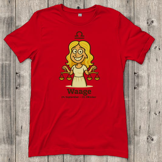 Damen T-Shirt Waage Comic