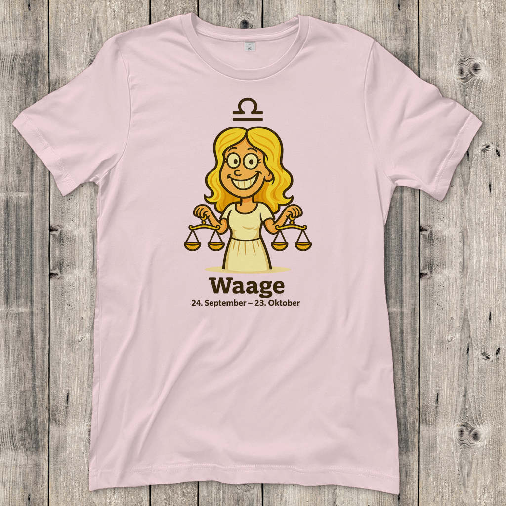 Damen T-Shirt Waage Comic
