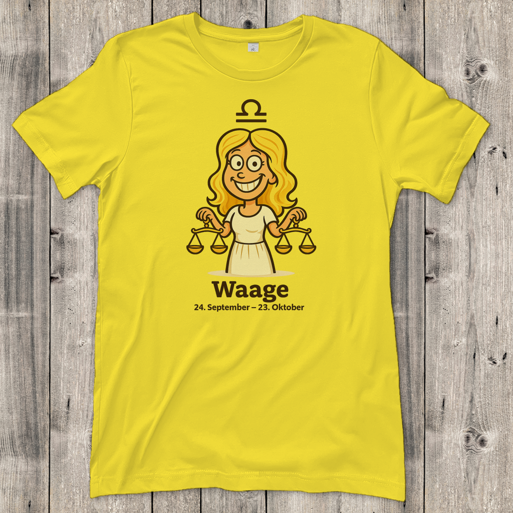 Damen T-Shirt Waage Comic