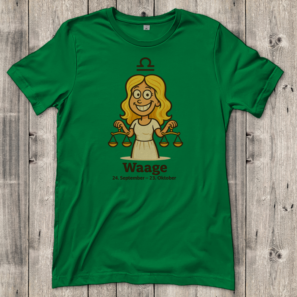 Damen T-Shirt Waage Comic