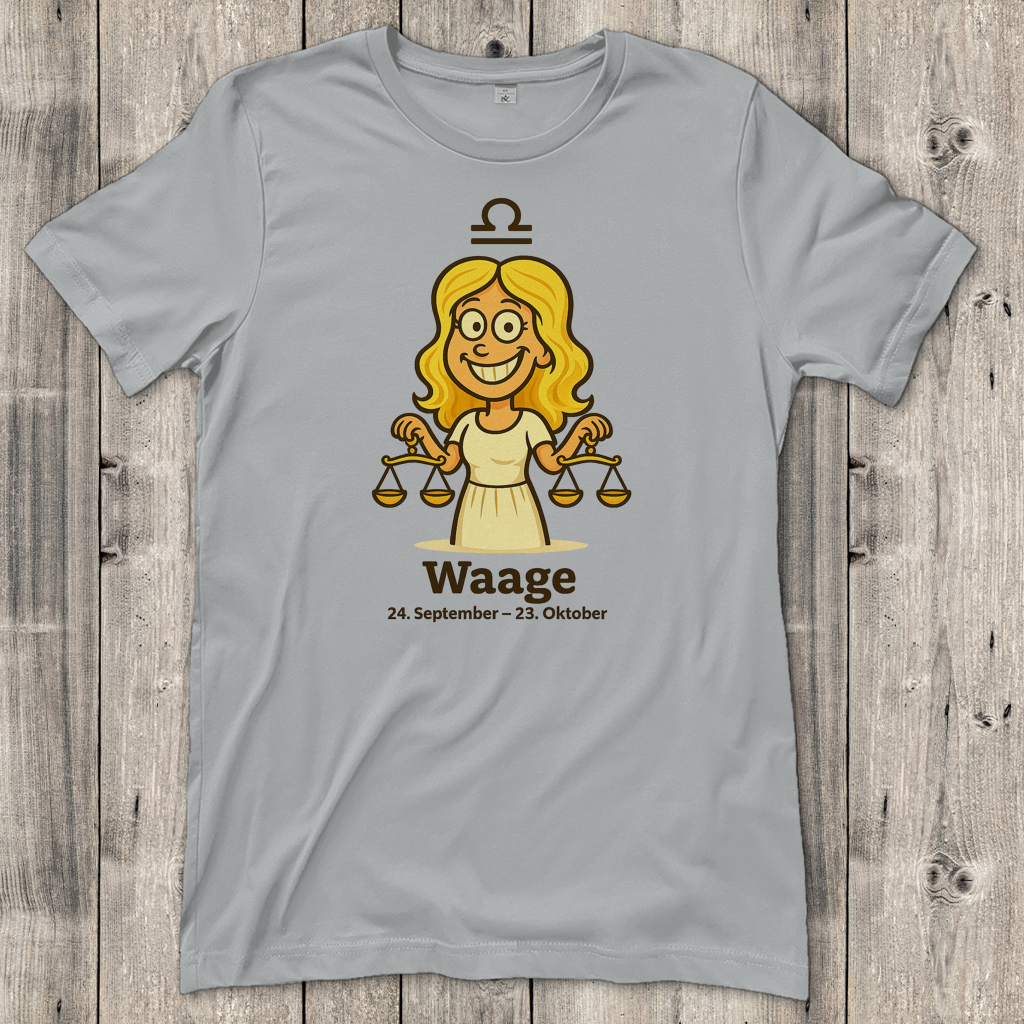 Damen T-Shirt Waage Comic