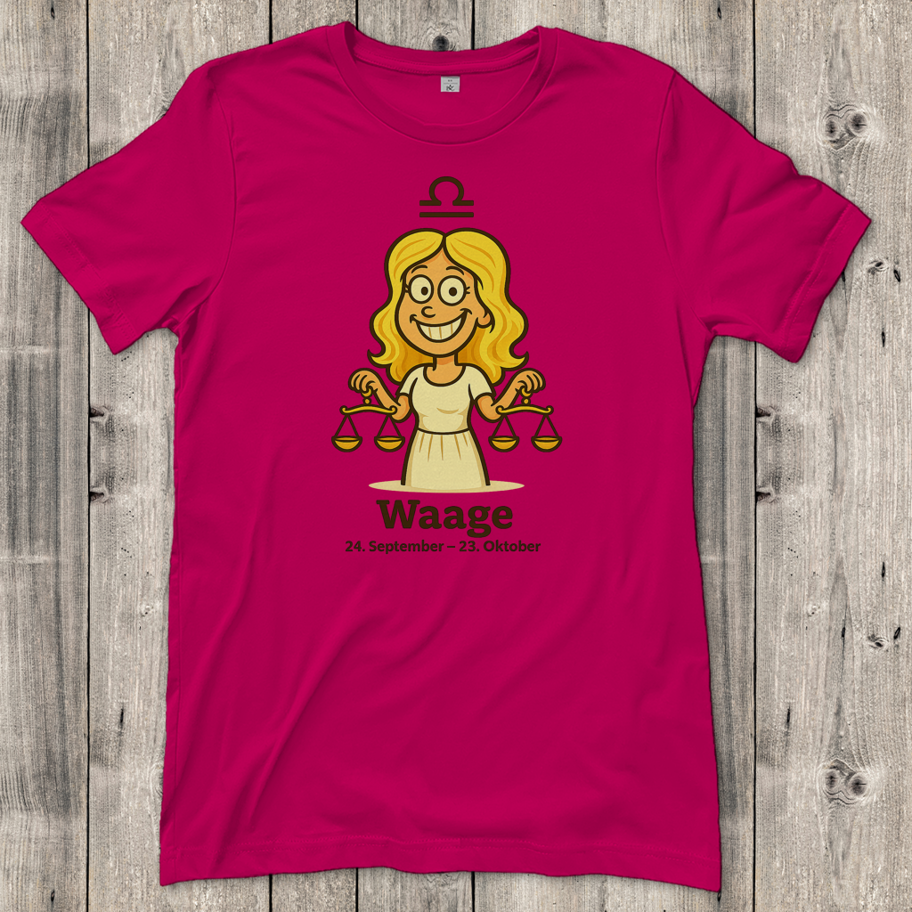 Damen T-Shirt Waage Comic