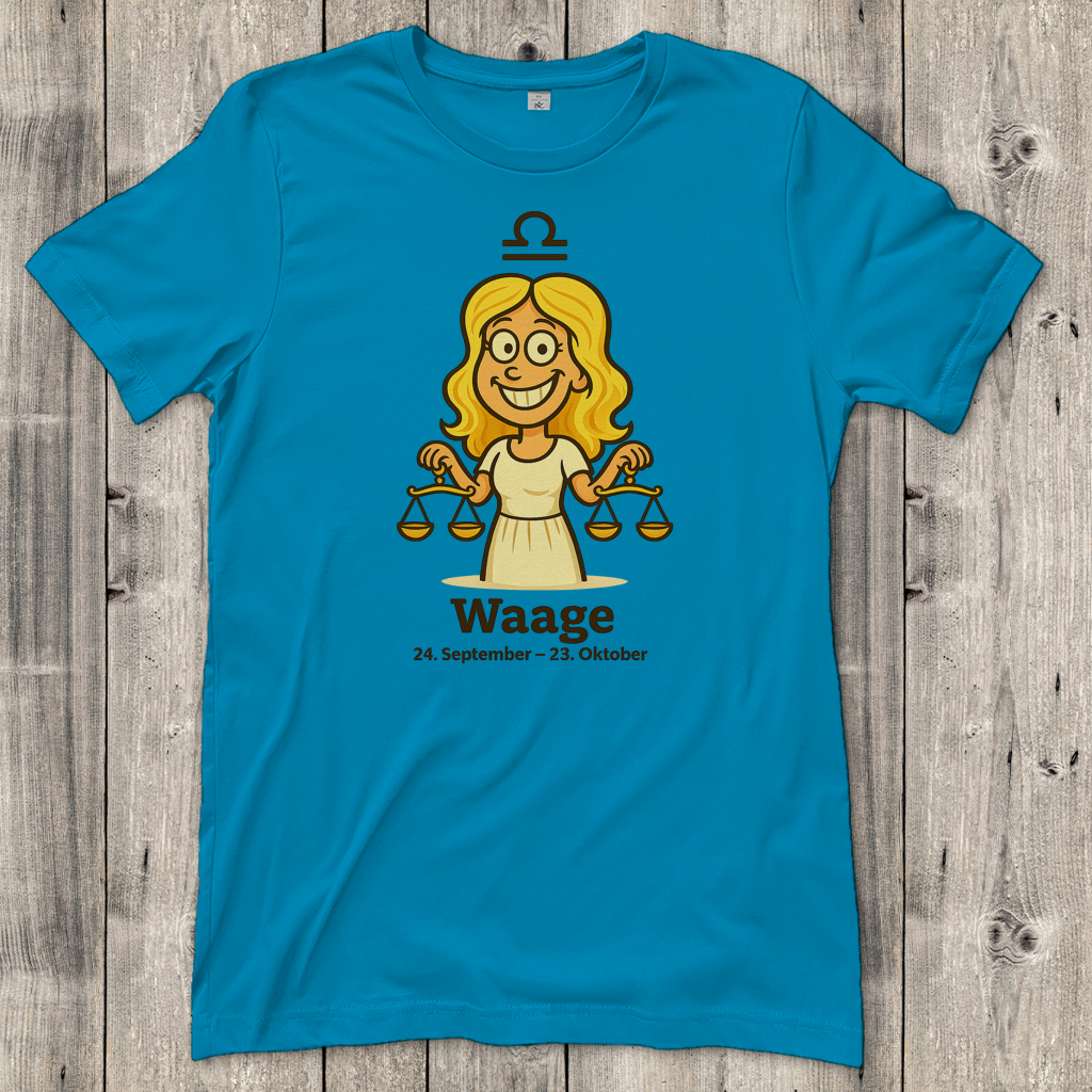 Damen T-Shirt Waage Comic