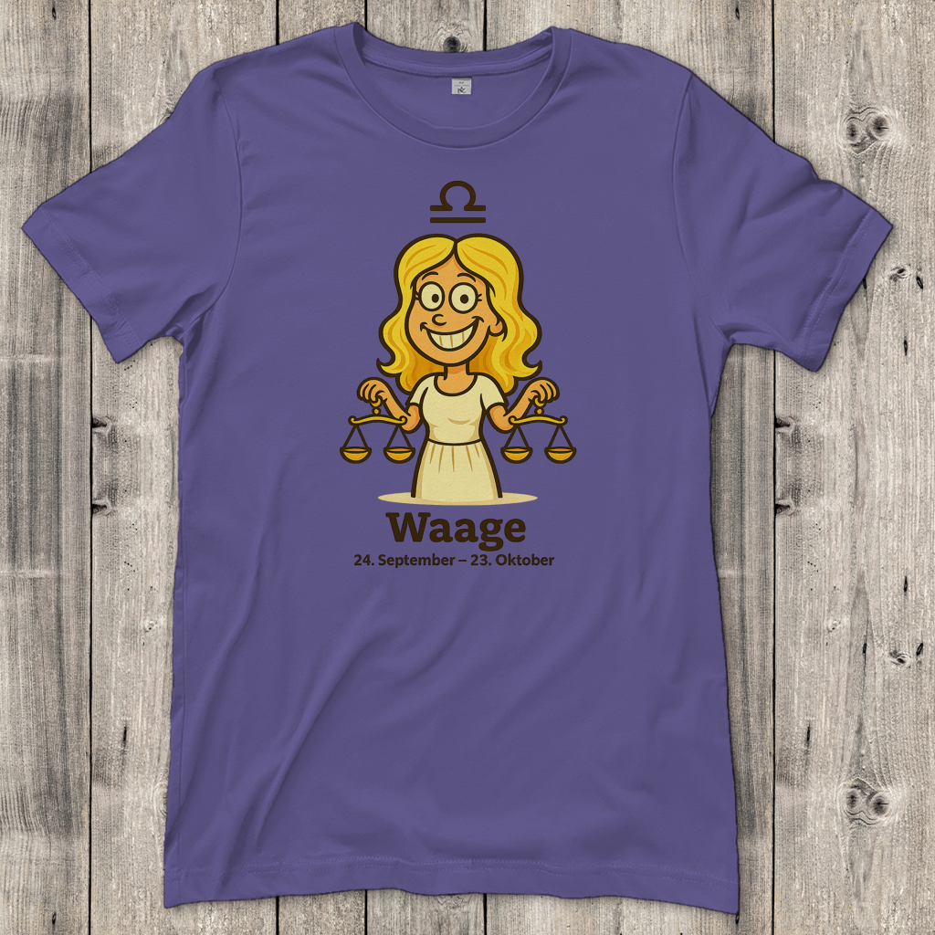 Damen T-Shirt Waage Comic