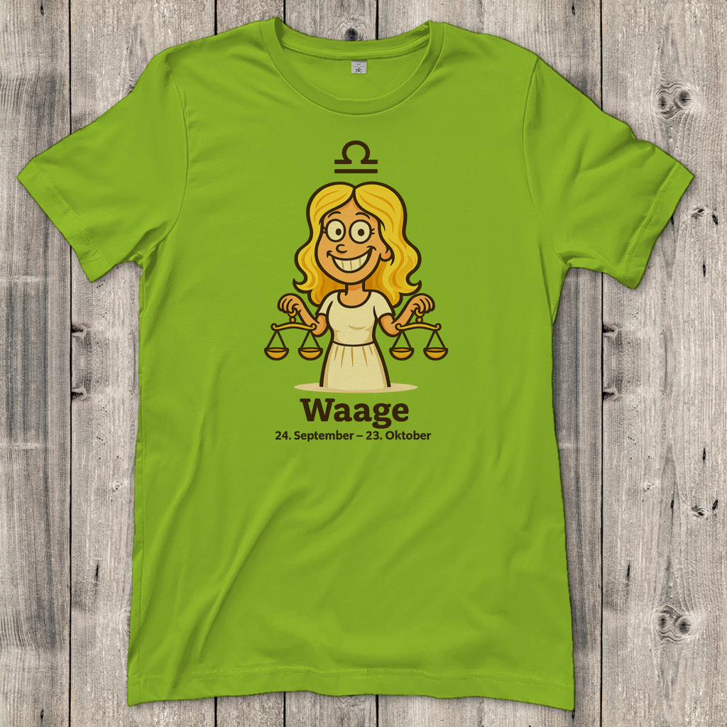 Damen T-Shirt Waage Comic