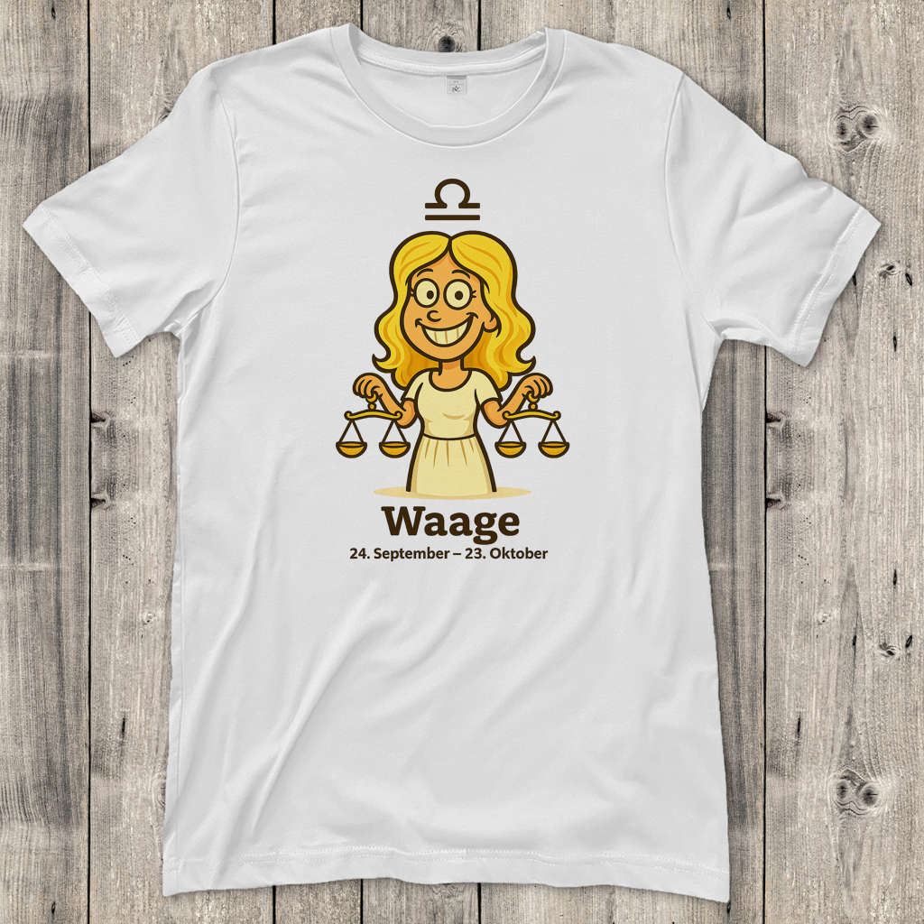 Damen T-Shirt Waage Comic