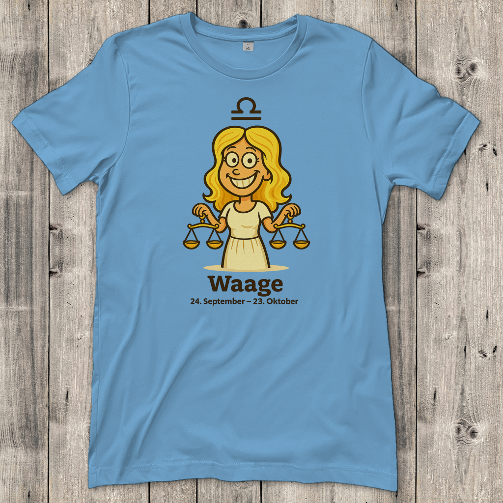 Damen T-Shirt Waage Comic
