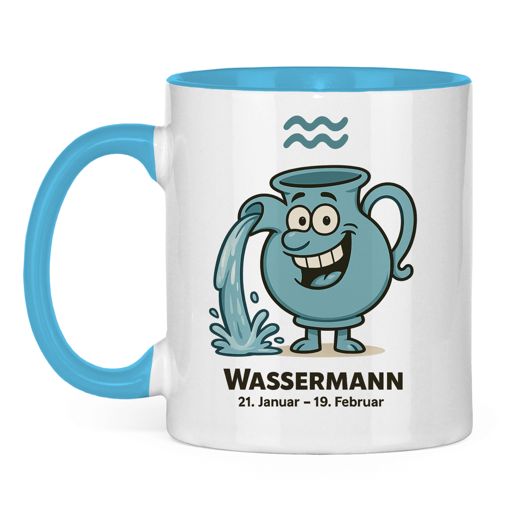Tasse zweifarbig Wassermann Comic