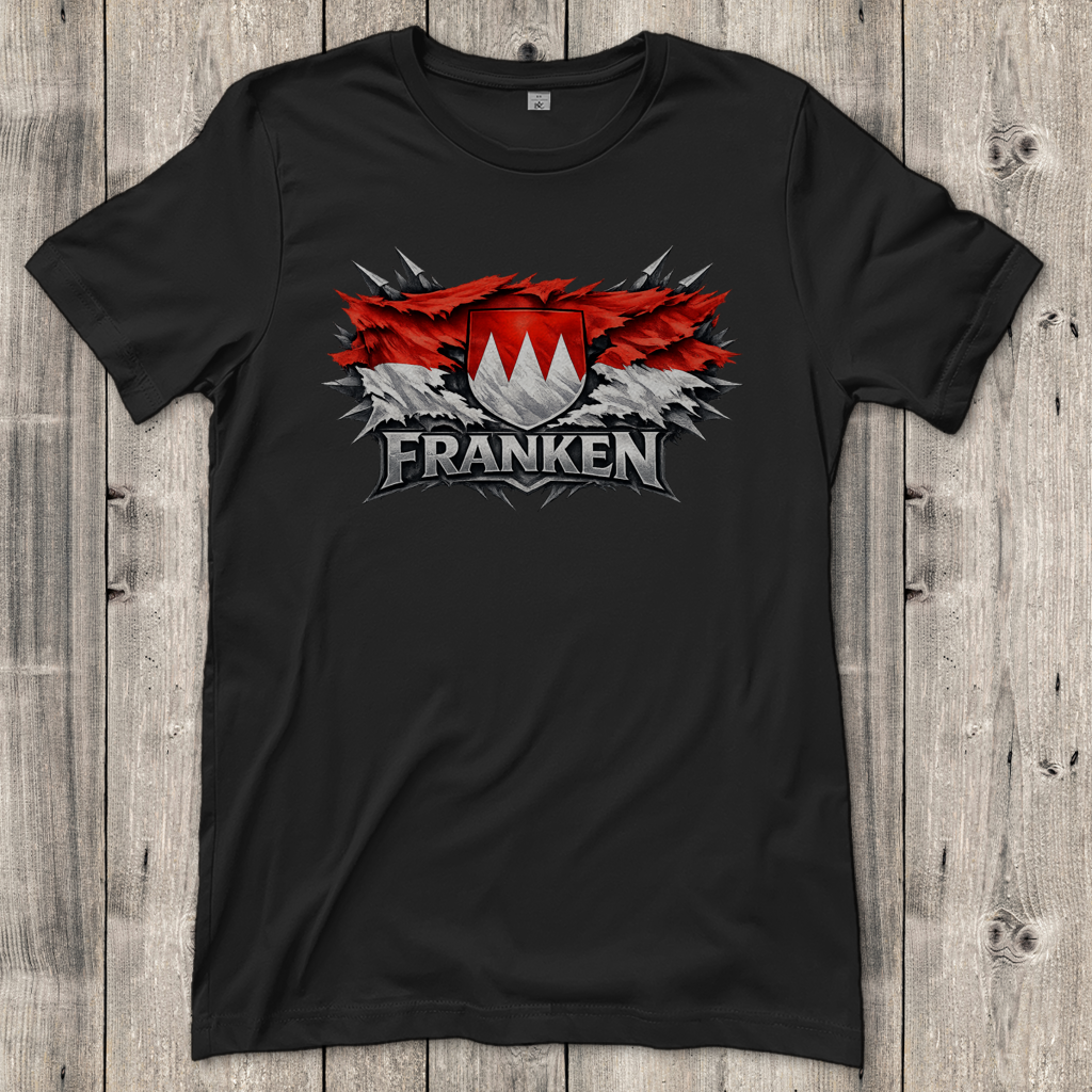 Damen T-Shirt Franken Fahne