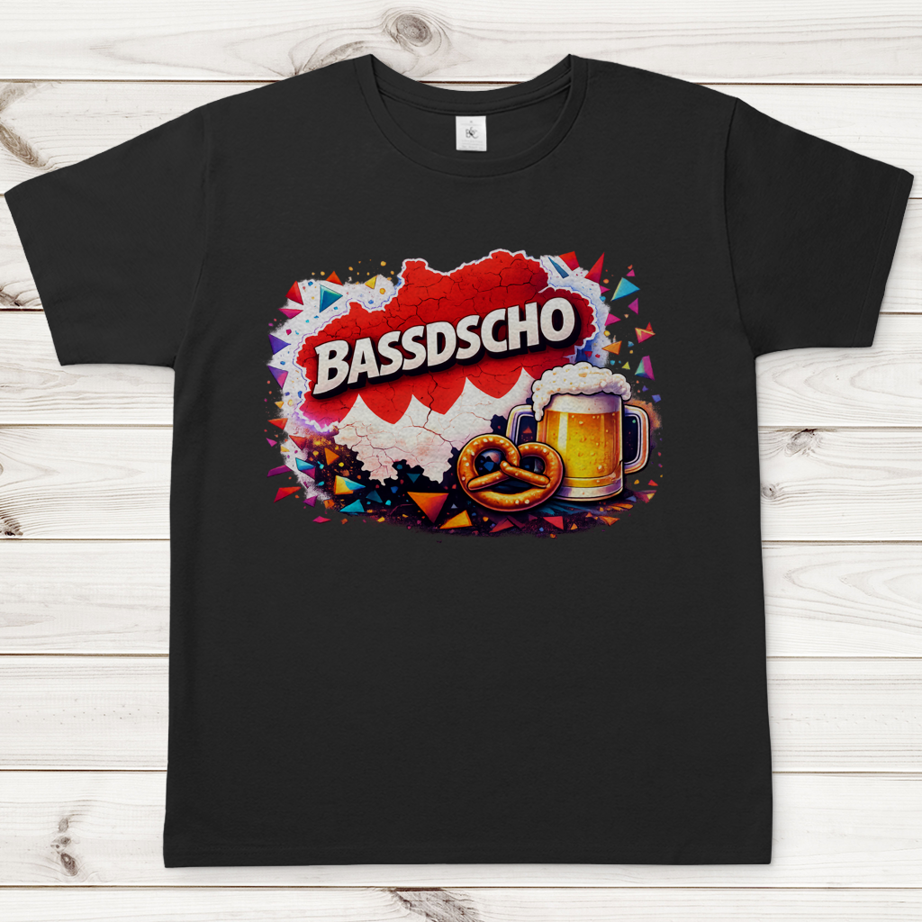 Herren T-Shirt Bassdscho Bier und Brezel