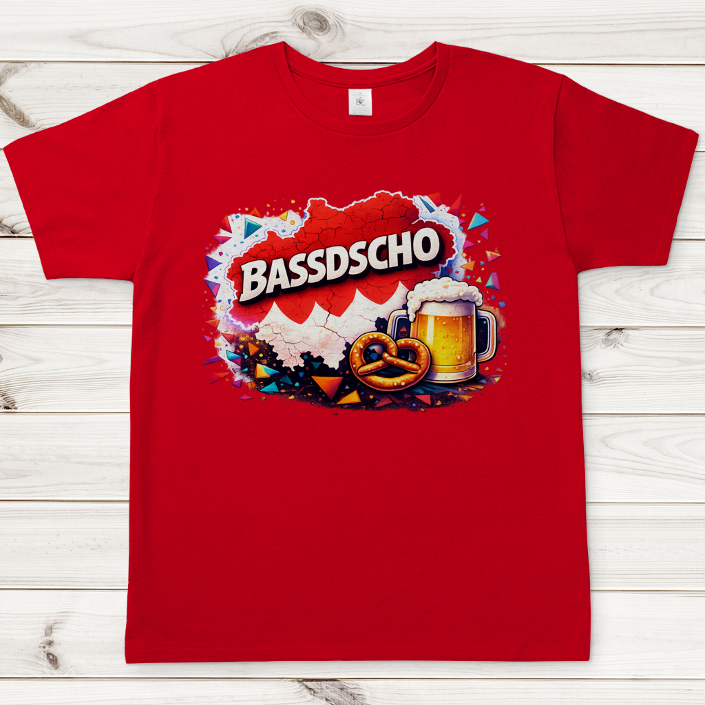Herren T-Shirt Bassdscho Bier und Brezel