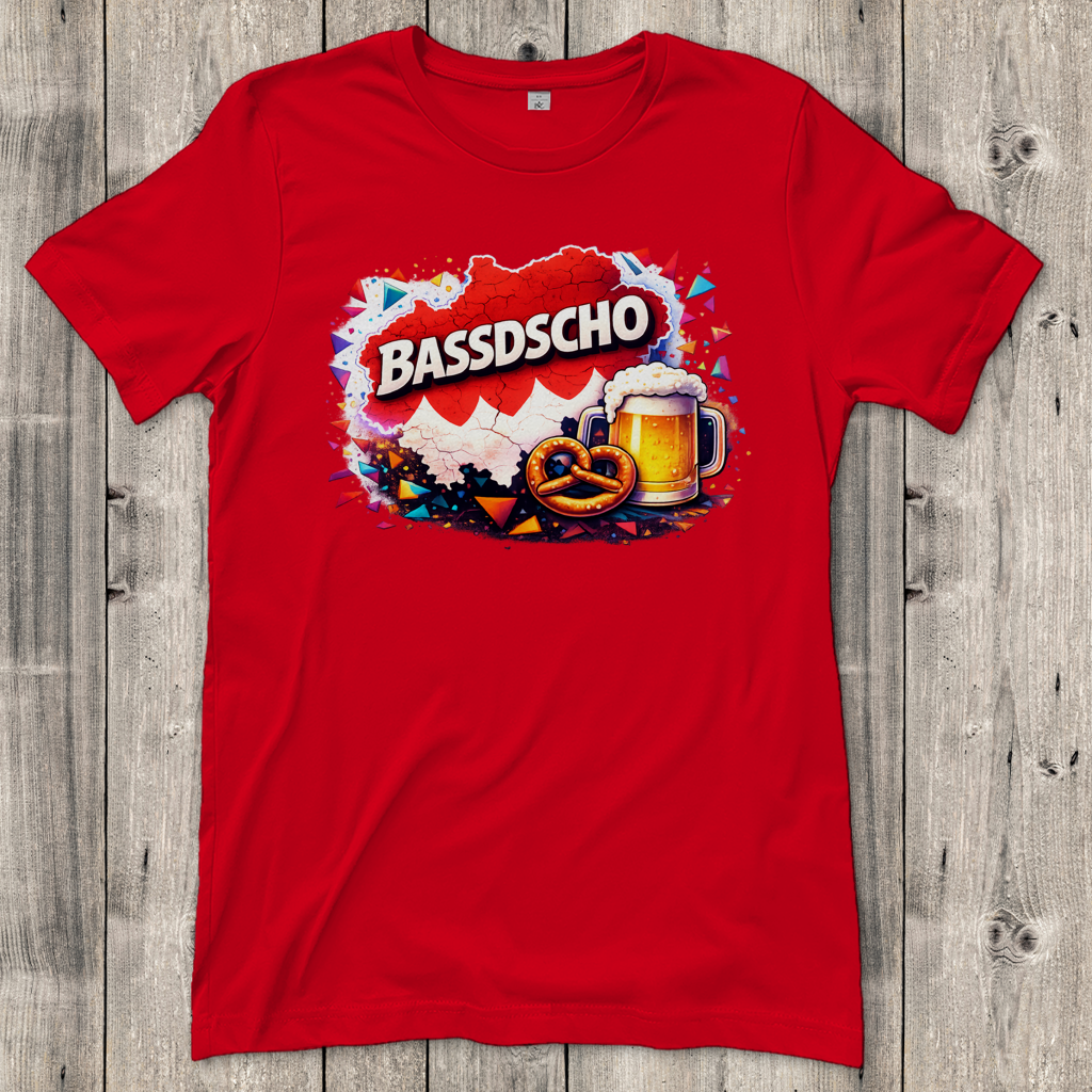 Damen T-Shirt Bassdscho Bier und Brezel