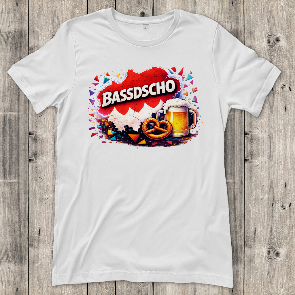 Damen T-Shirt Bassdscho Bier und Brezel