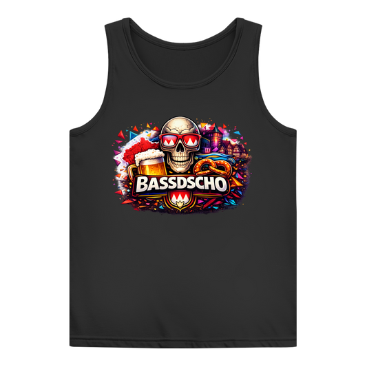 Damen Basic Tank Top Bassdscho Bier, Schädel und Brezel