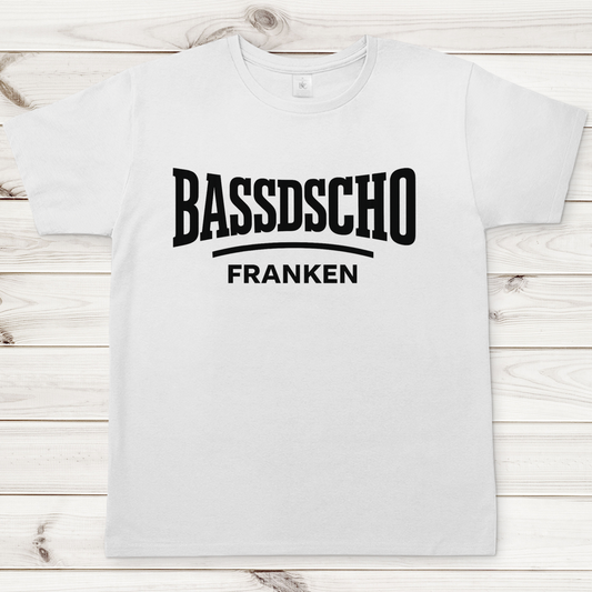 Herren T-Shirt Bassdscho Franken Schrift schwarz