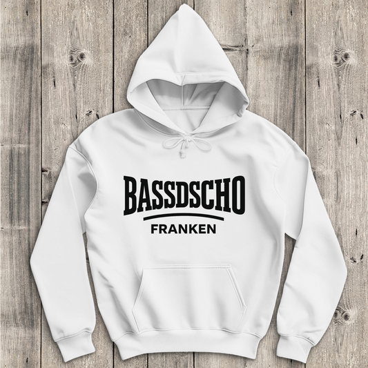 Herren Hoodie Bassdscho Franken Schrift schwarz