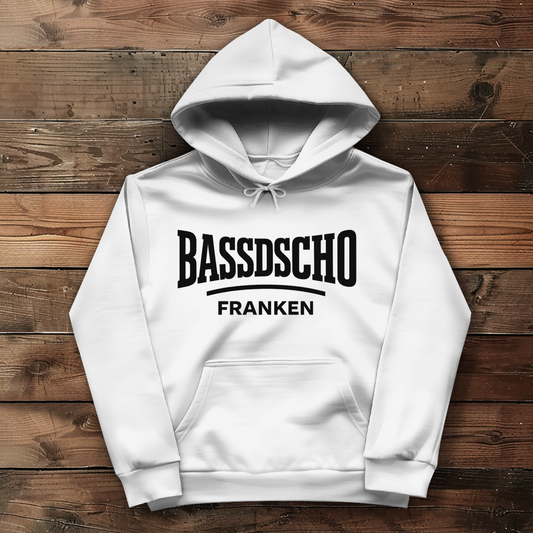 Damen Hoodie Bassdscho Franken Schrift schwarz