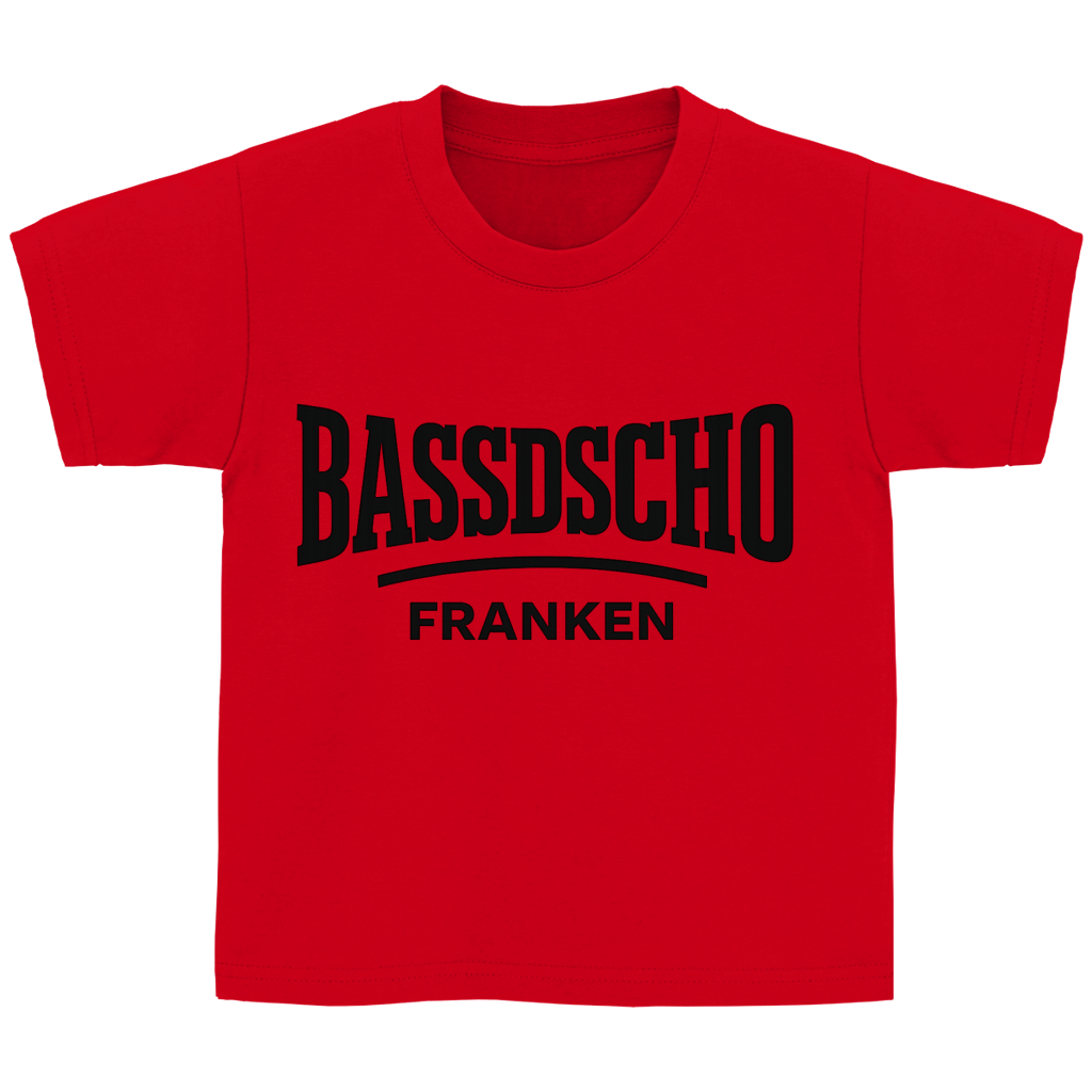 Kinder Basic T-Shirt Bassdscho Franken Schrift schwarz