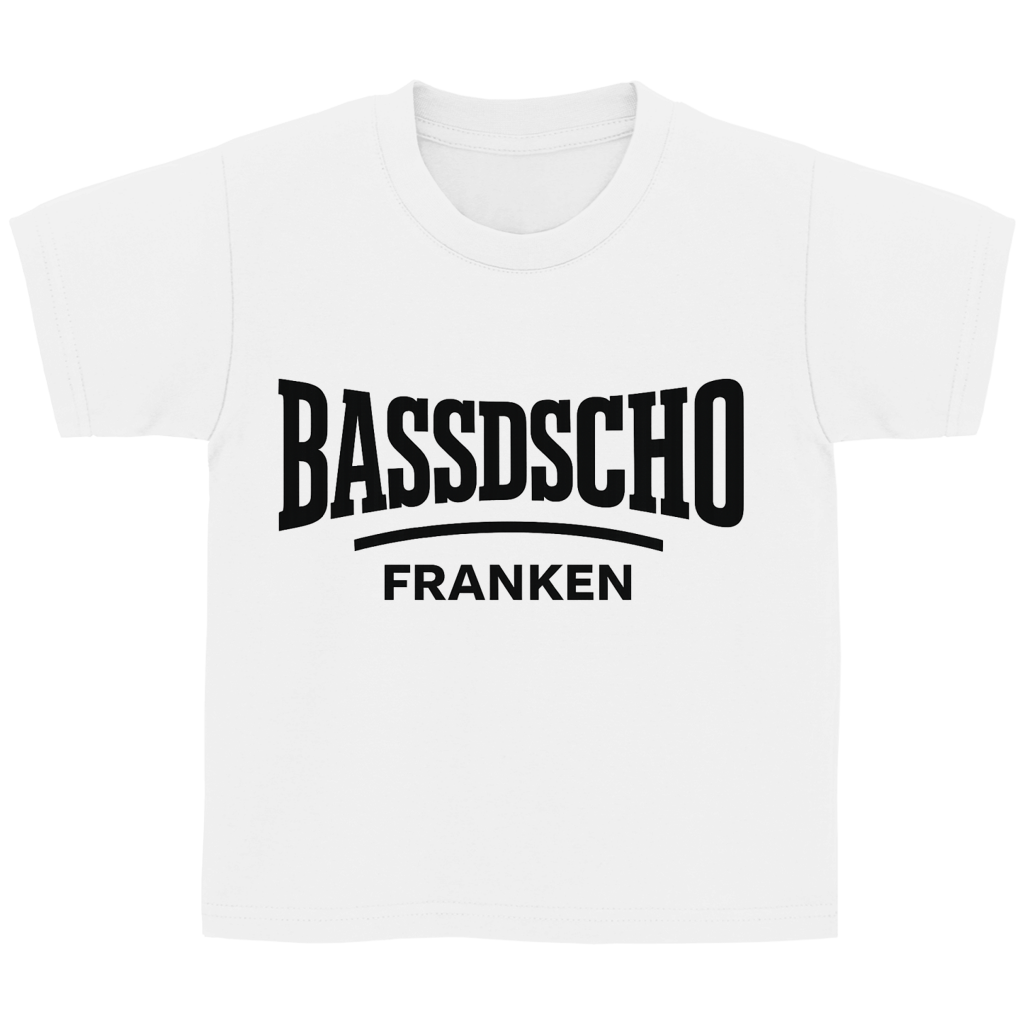 Kinder Basic T-Shirt Bassdscho Franken Schrift schwarz