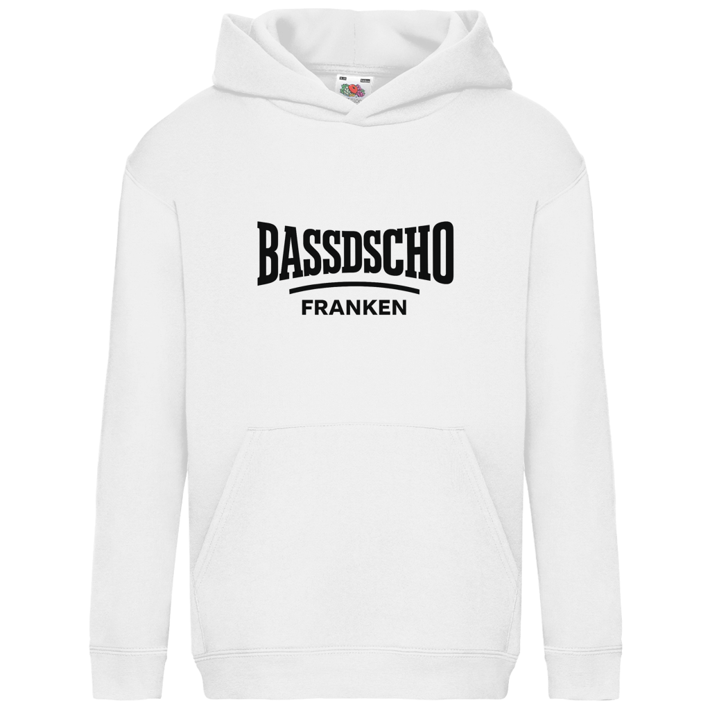 Kids Basic Hoodie Bassdscho Franken Schrift schwarz