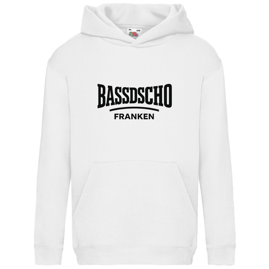 Kids Basic Hoodie Bassdscho Franken Schrift schwarz