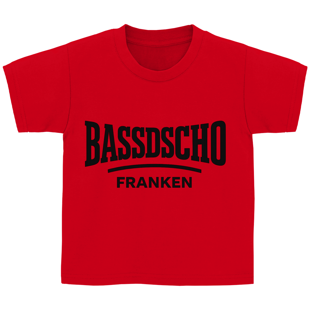 Kinder Basic T-Shirt Bassdscho Franken Schrift schwarz