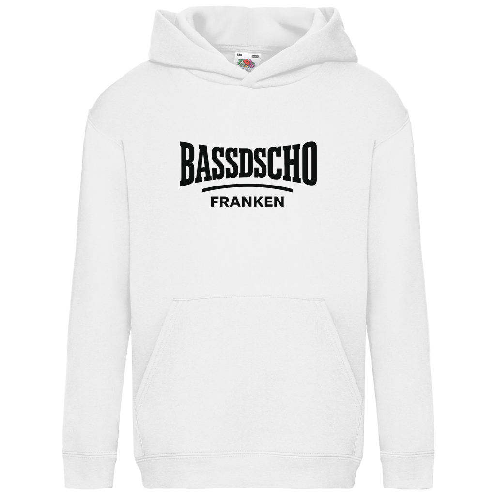 Kids Basic Hoodie Bassdscho Franken Schrift schwarz