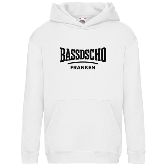 Kids Basic Hoodie Bassdscho Franken Schrift schwarz