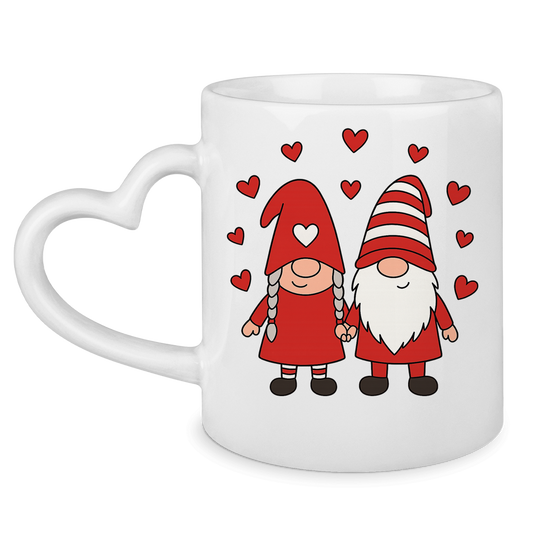 Tasse mit Herzhenkel Wichtel Hand in Hand Valentinstag 2