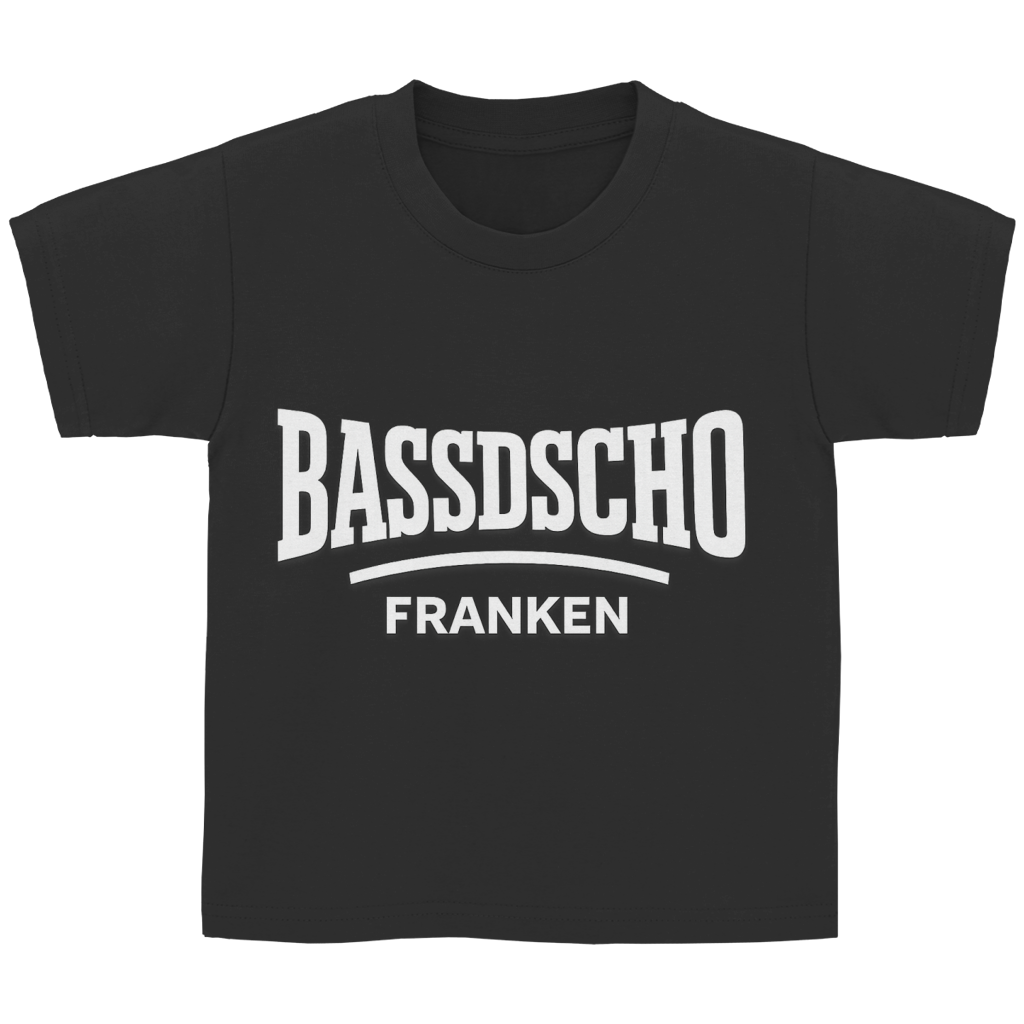 Kinder Basic T-Shirt Bassdscho Franken Schrift weiß