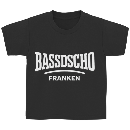 Kinder Basic T-Shirt Bassdscho Franken Schrift weiß