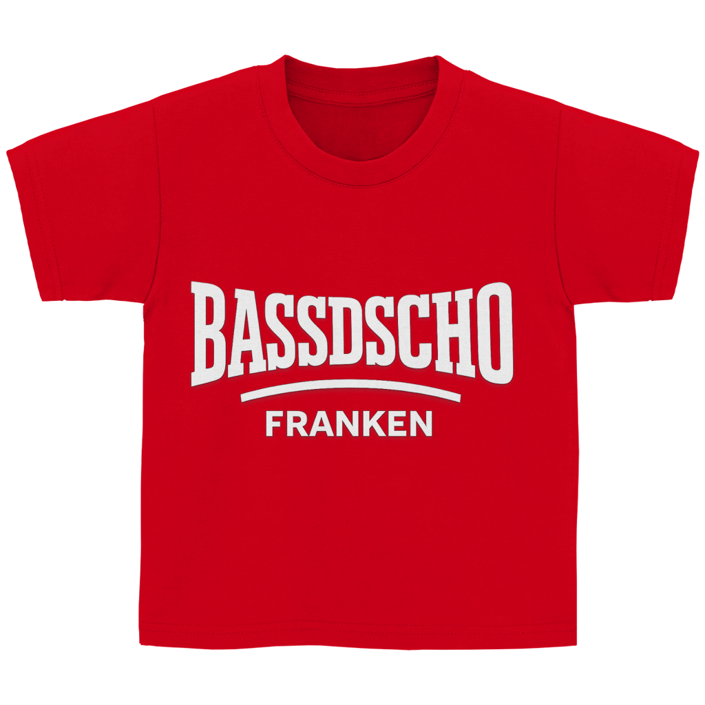 Kinder Basic T-Shirt Bassdscho Franken Schrift weiß