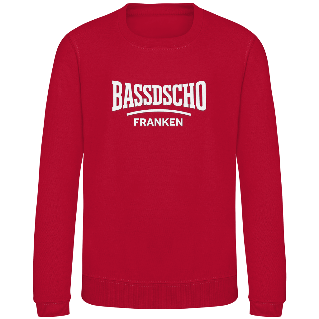 Kinder Sweatshirt Bassdscho Franken Schrift weiß