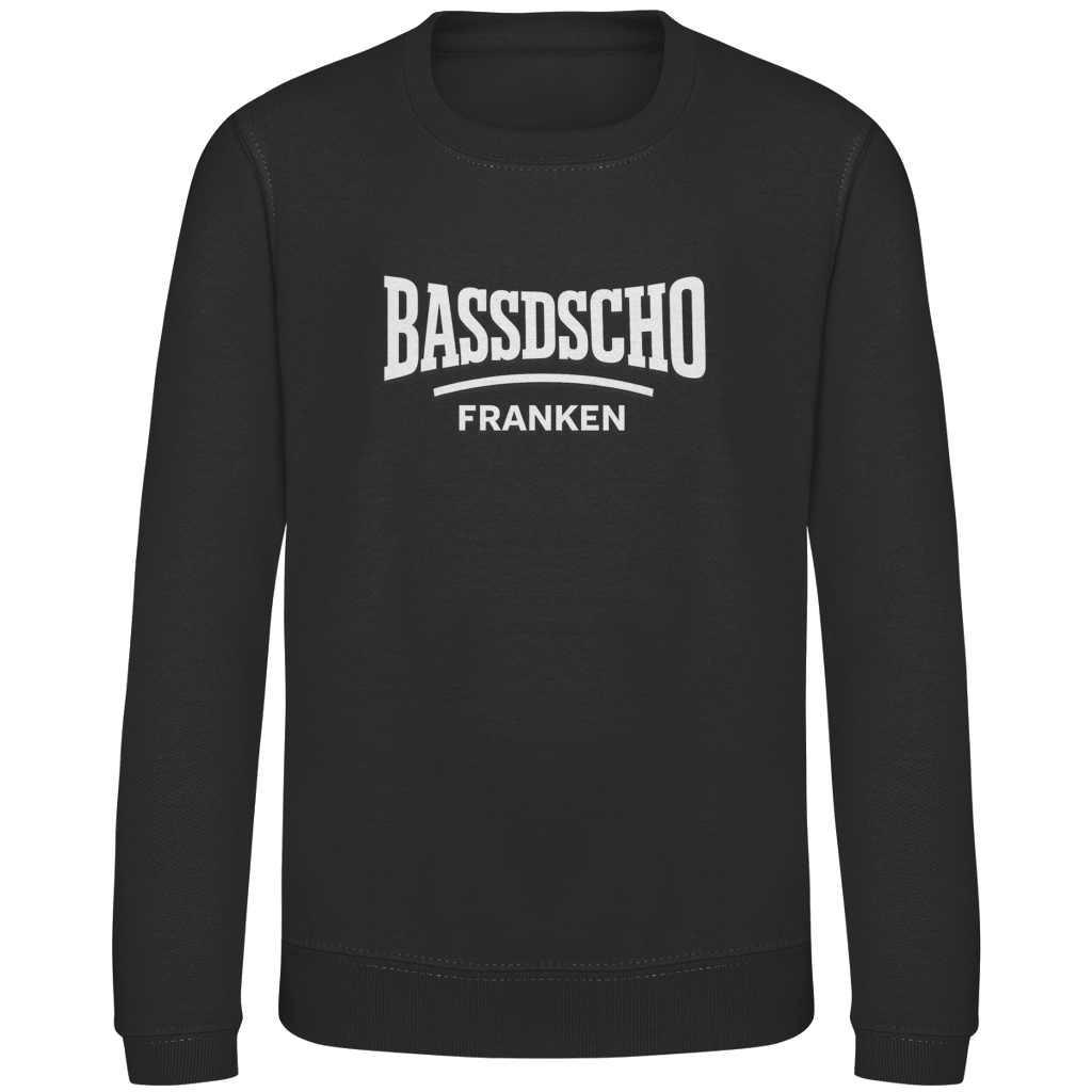 Kinder Sweatshirt Bassdscho Franken Schrift weiß