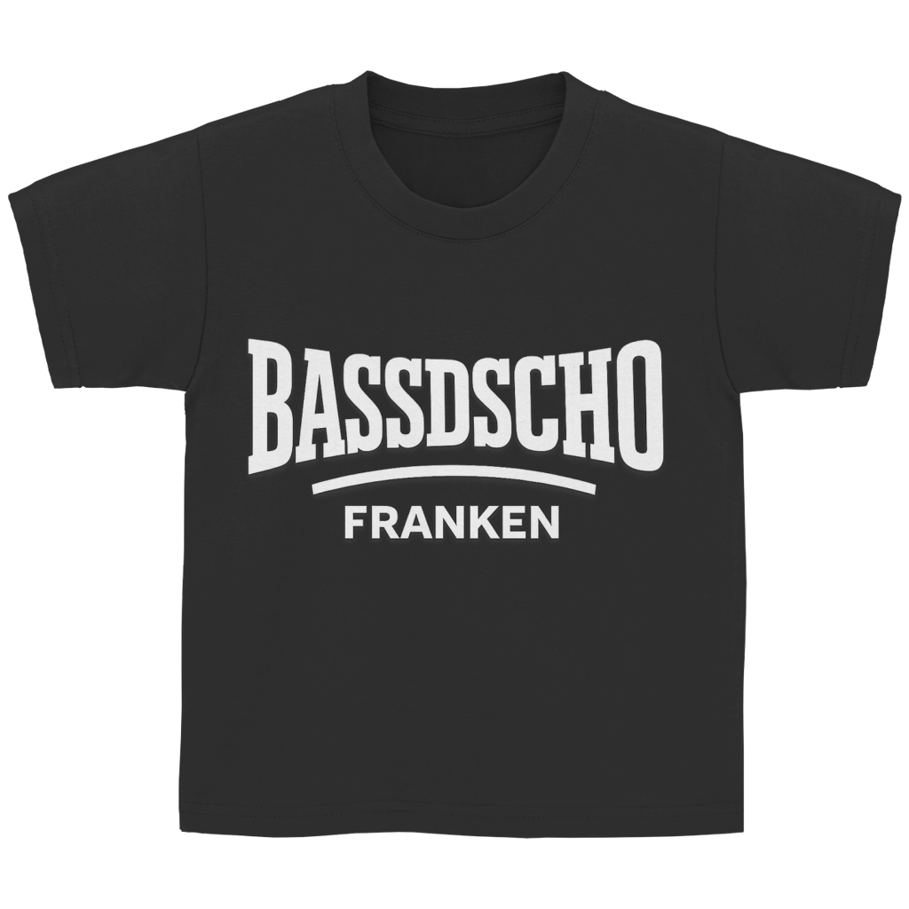 Kinder Basic T-Shirt Bassdscho Franken Schrift weiß