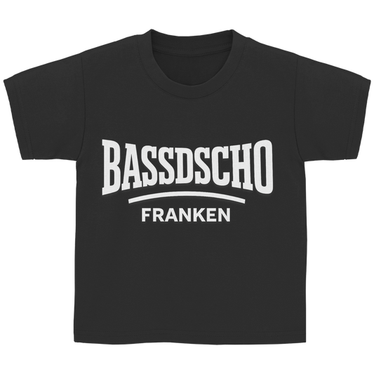 Kinder Basic T-Shirt Bassdscho Franken Schrift weiß